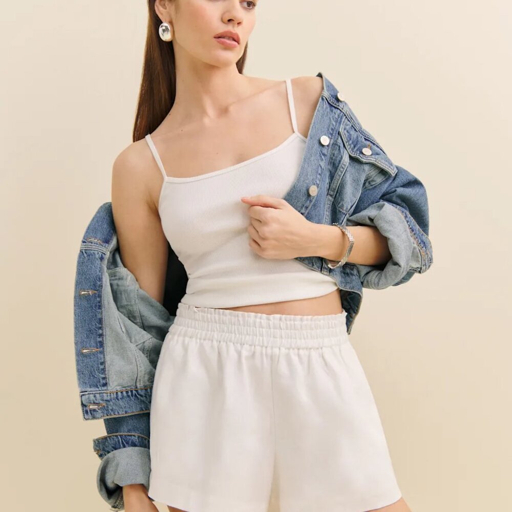 Reformation Mila Linen Short White size S